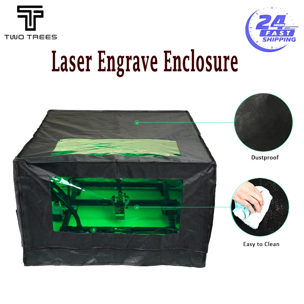 T-trees Laser Engrave Enclosure Eye Protection Vent Protective Cover for CNC Engraving Machine CO2 Laser Cutting Enclosure Tent