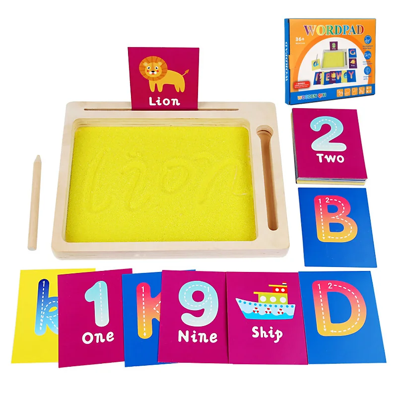 

Montessori Sand Tray Painting Toys Digital Letter Writing Ability Training Education Learning Wooden Toys For Kids Teaching Aids