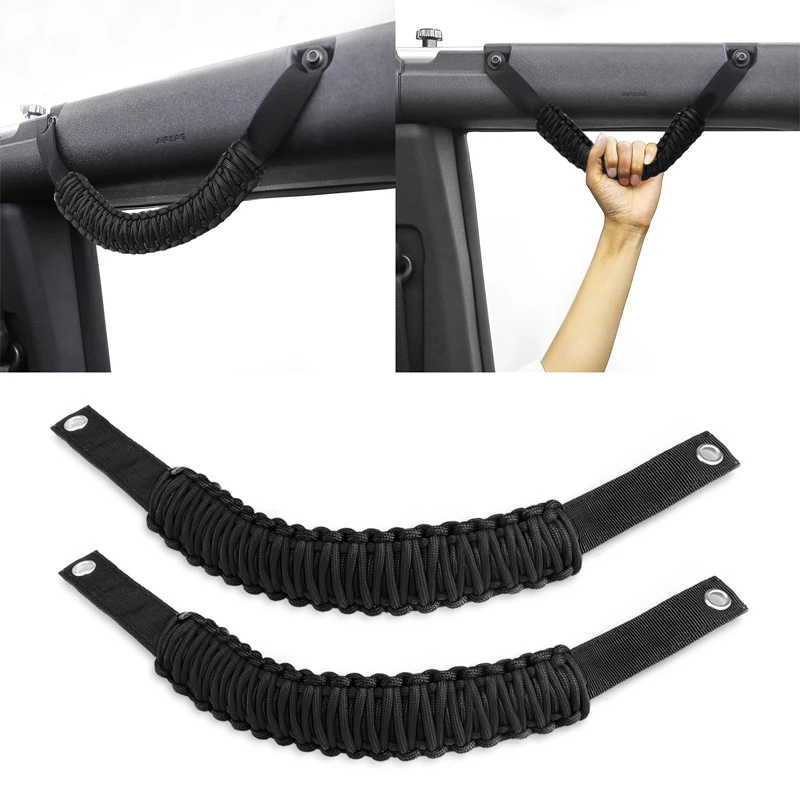 

Klutchtech Grab Handle Hand-Woven Roll Bar Grab Handle Paracord Grab Handle Compatible with Ford Bronco 6th Gen. 2/4-Door 2021-