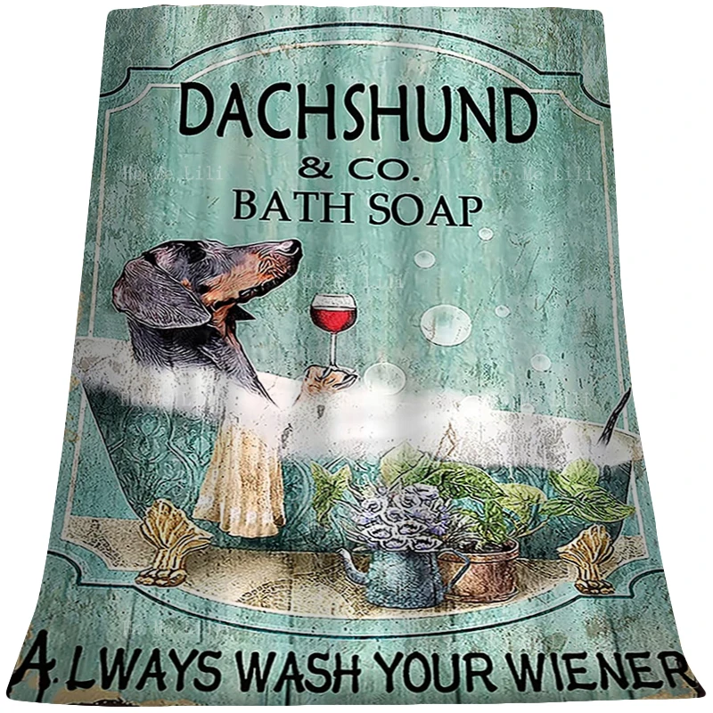 

Dachshund Bath Soap Watercolor Animals Rooster Art Skull Of Aging Bull Head With Horn Soft Flannel Blanket By Ho Me Lili