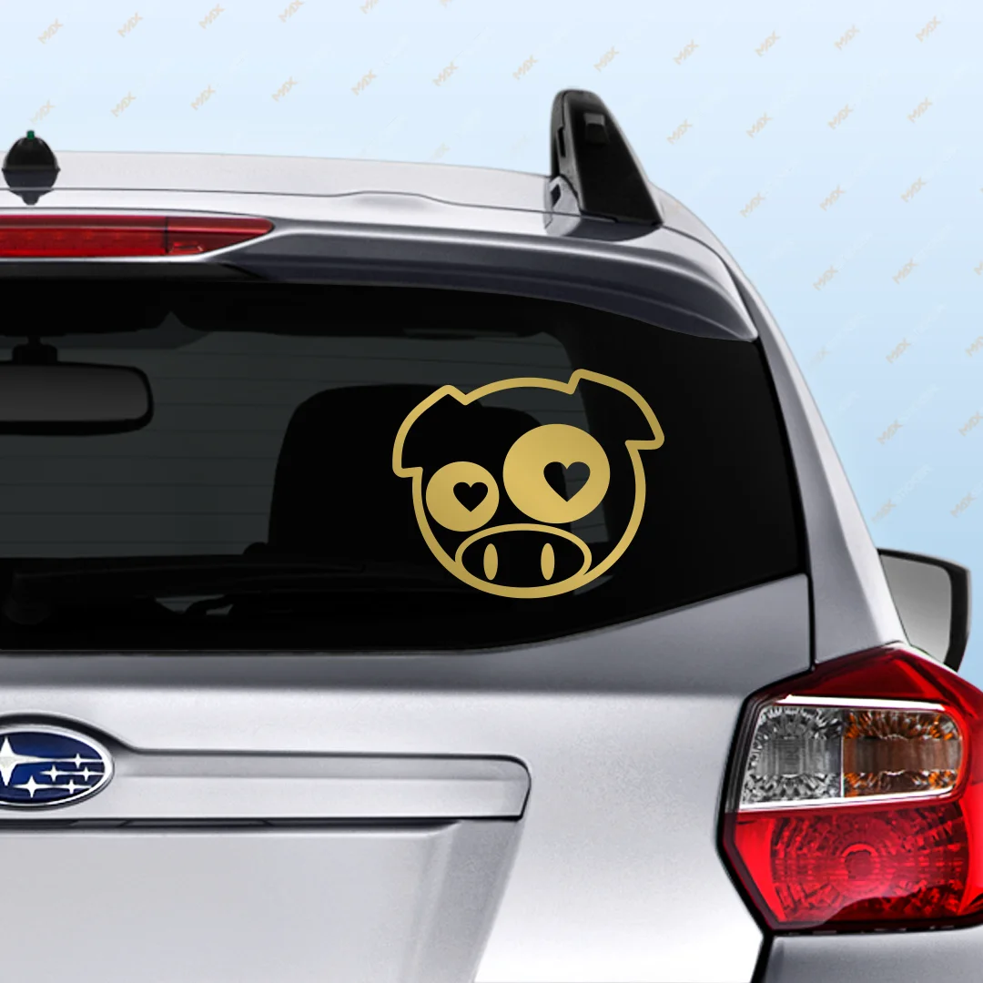 Автомобильный стикер для Subaru - свинья Subaru с сердцами на виниловом стикере для автомобиля - тюнинг-аксессуары для Subaru с бесплатной доставкой.
