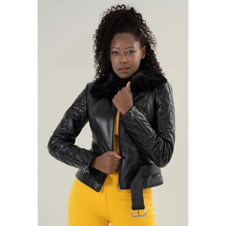 Deri Company Черное кожаное пальто