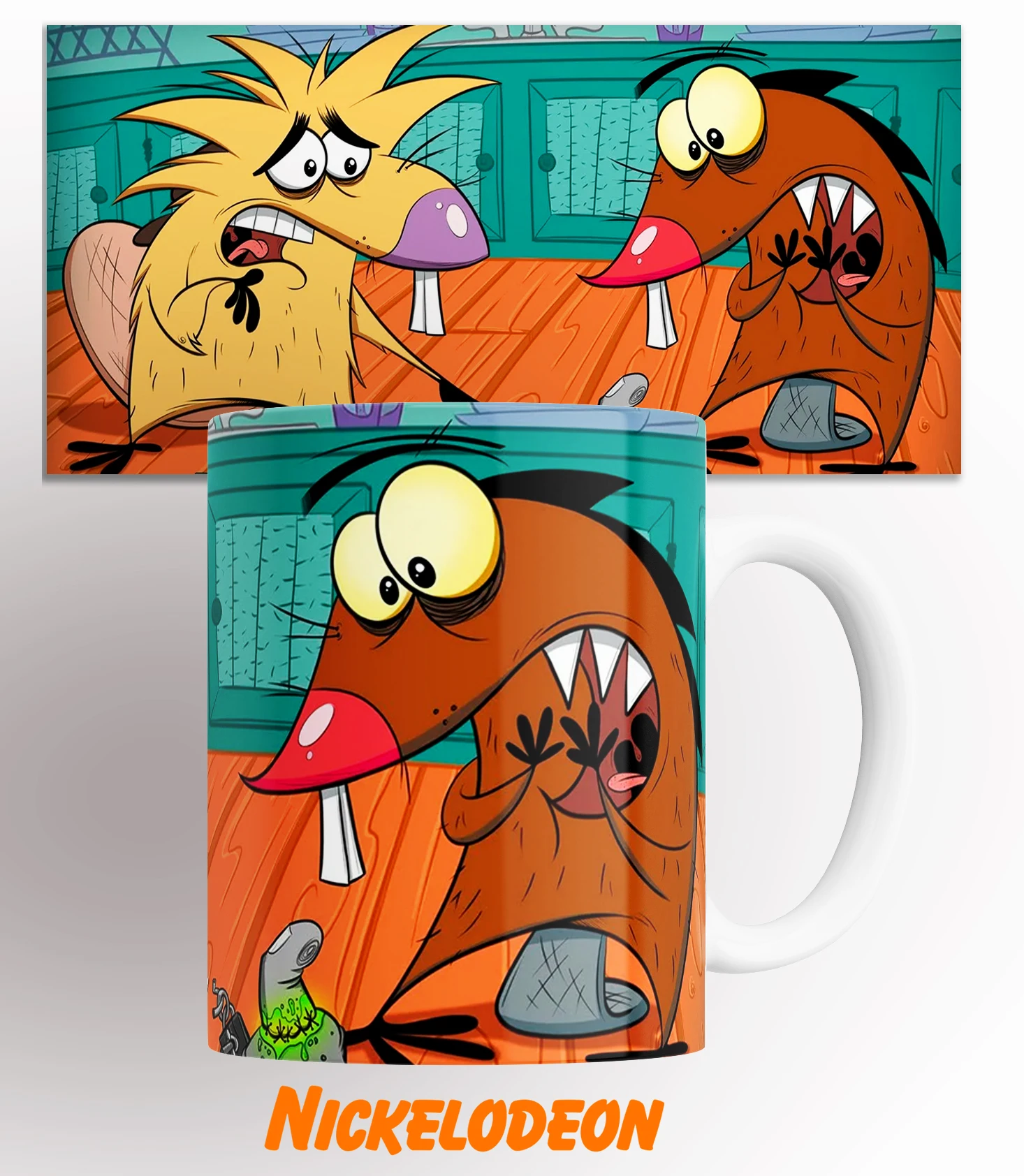 Кружка Крутые бобры/The Angry Beavers/Nickelodeon/Никелодеон/телеканал/в  подарок/с принтом/КР164077, 330 мл
