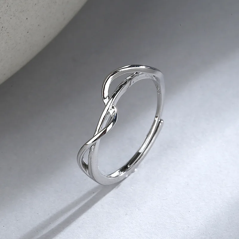 

Minimalist Jewelry Silver Color Geometric Opening Rings for Women Girl Adjustable Butterfly Snake Heart Finger Ring bague femme