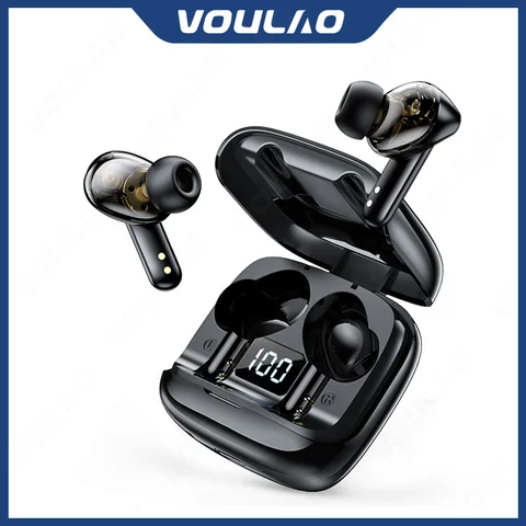 Беспроводные наушники с микрофоном, Bluetooth 5,1, шумоподавление, длительный режим ожидания