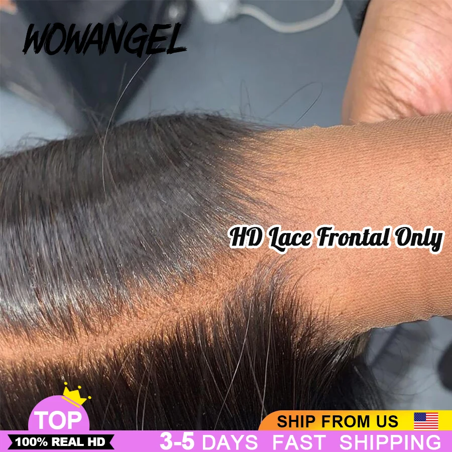 Wow Angel HD Lace Frontal 13x4 13x6 Invisible HD Lace Full Frontal Only Pre Plucked Natural Hairline Straight 100% Human Hair