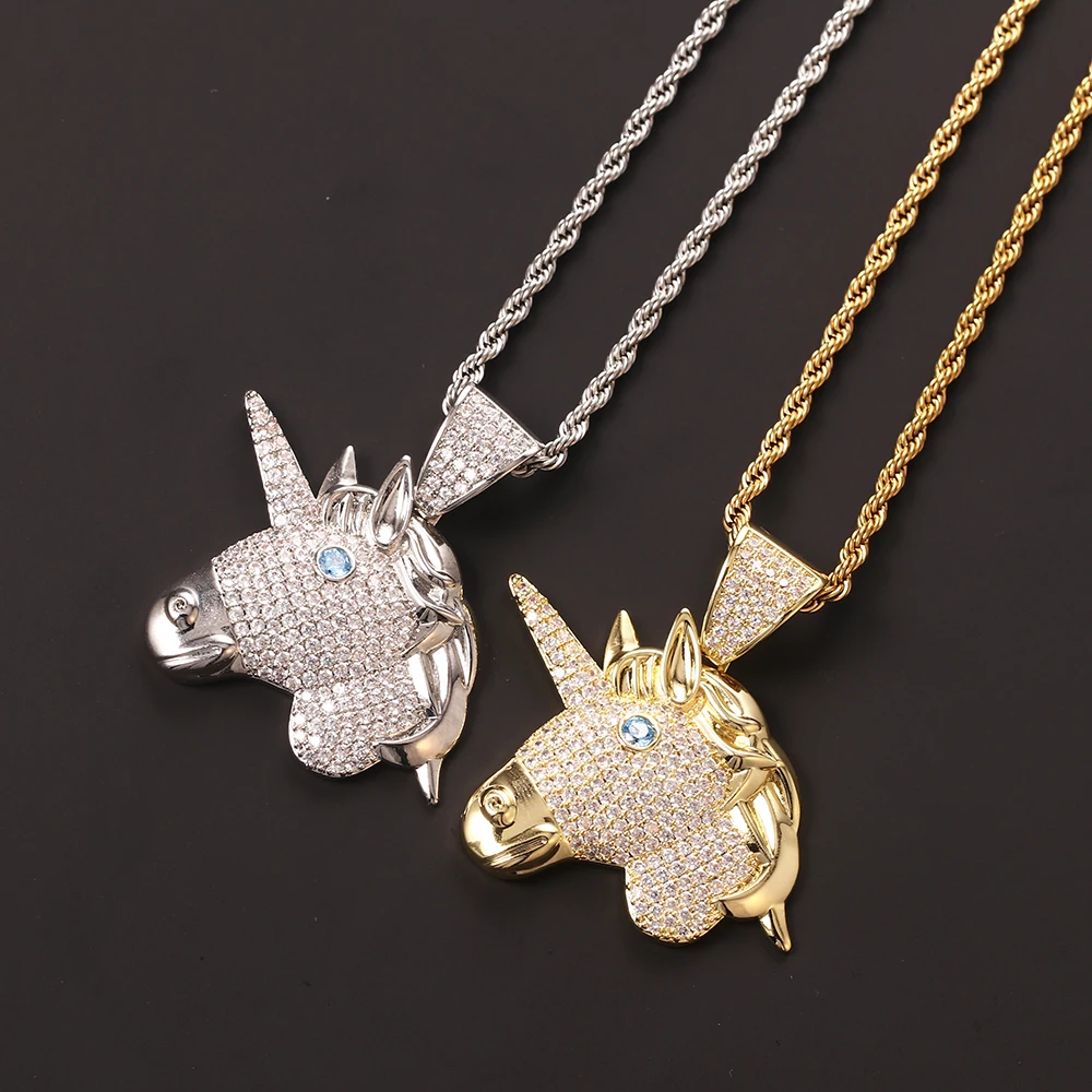 

Ins European And American Gold-plated Pendant Jewelry Micro-encrusted With Zircon Tide Brand Agate Eye Hip-hop Necklace