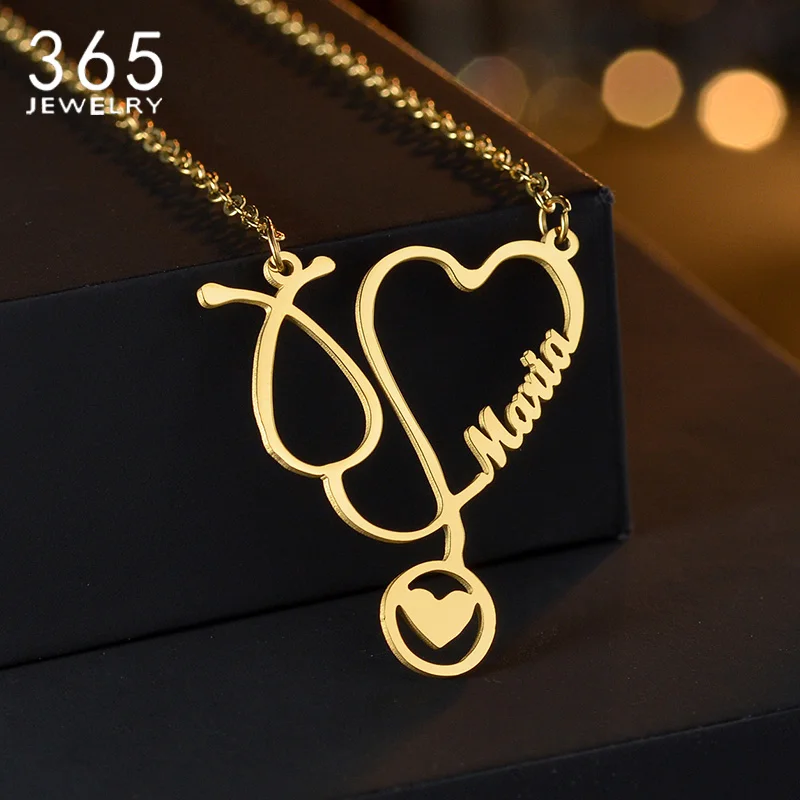 

Personalized Gold Color Necklace Women Love Heart Stainless Steel Necklaces Custom Pendants Love Jewelry Girlfriend Gift