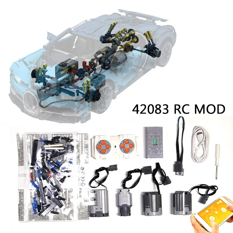 

Новые высокотехнологичные мощные двигатели, светлые блоки MOC kit для модификации на заказ RC BUGATTI, совместимы с двигателями 20086 42083