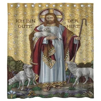 The Good Shepherd Jesus Christian Art Traditional And Contemporary Waterproof Shower Curtain By Ho Me Lili For Bathroom Decor