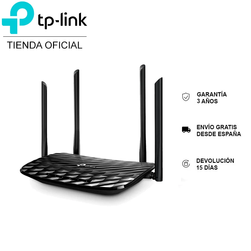 TP-LINK Archer C6, WiFi Router, Wireless Gigabit, dual band AC 1200Mbps, 2.4GHz (300Mbps) and 5GHz (867Mbps), 4 antennas, Router