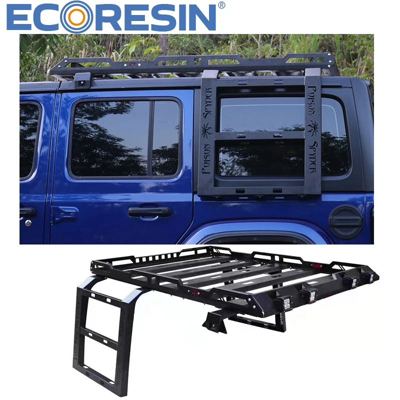 For Wrangler Jeep JK JL  Roof Rack With 2 Side Ladder 2007-2022 4 Doors 2 Doors  4*4 Offroad Car Auto Parts