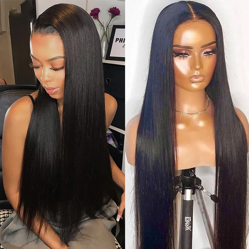 

MELODIE 13X6 Transparent Lace Front Straight Human Hair Wig For Women Brazilian Natural Pre Plucked 13x4 Lace Frontal Wig 180%