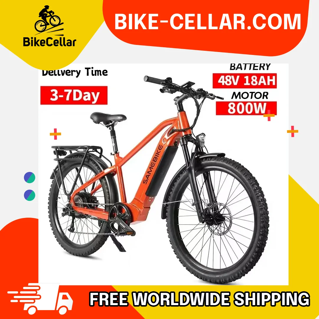 

SAMEBIKE 48V 800W Electric bike high quality Motor MTB Ebike top speed 42km LCD colorful display City Electric bicycle