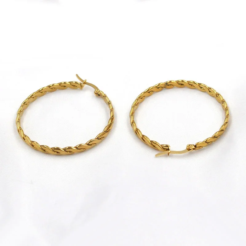 Новые популярные позолоченные металлические круглые серьги FYSARA с S-образной