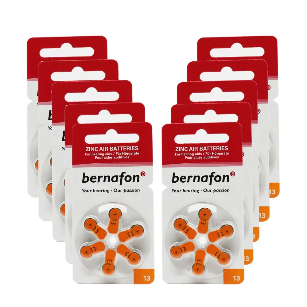 Bernafon Hearing Aid Headphone Battery No:13 (10x6 set = 60 PCs)