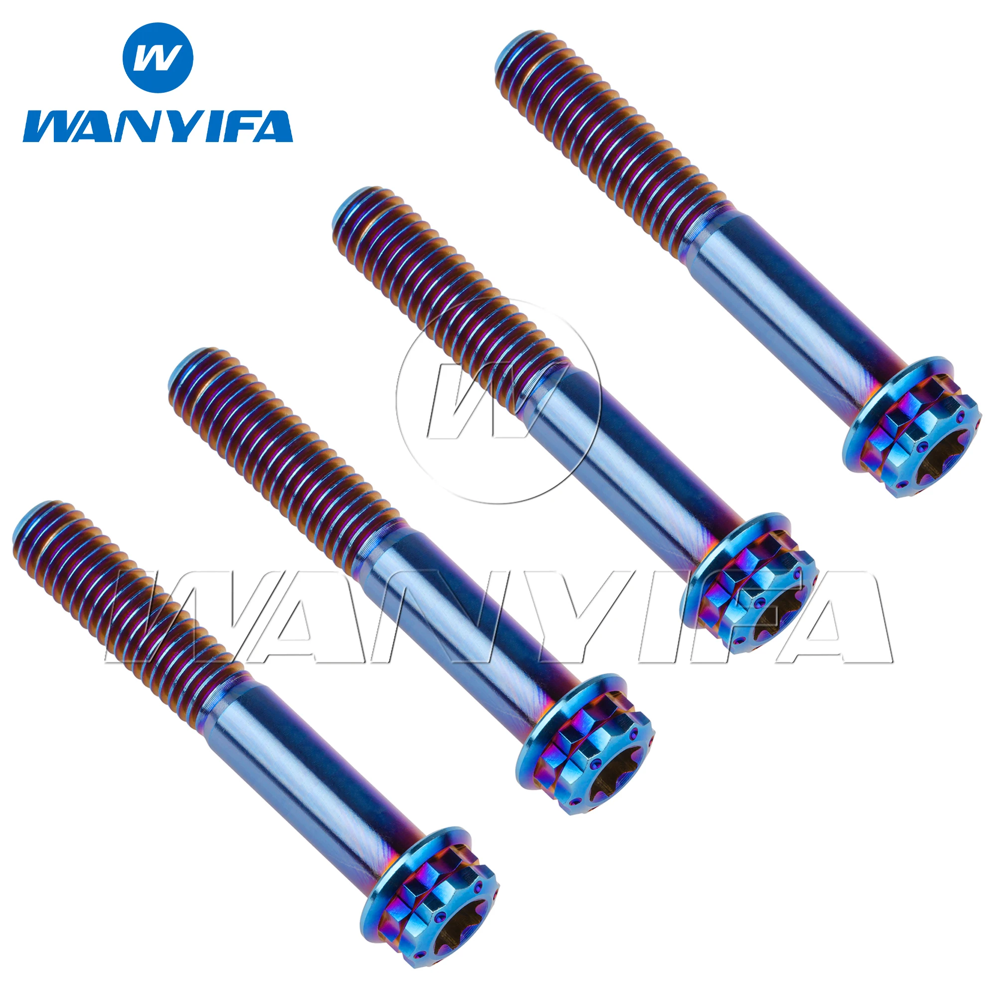 Wanyifa 4 шт. титановый болт M8x15 20 25 30 35 40 45 50 55 60 65 80 мм фланец 12-точечная звездообразная