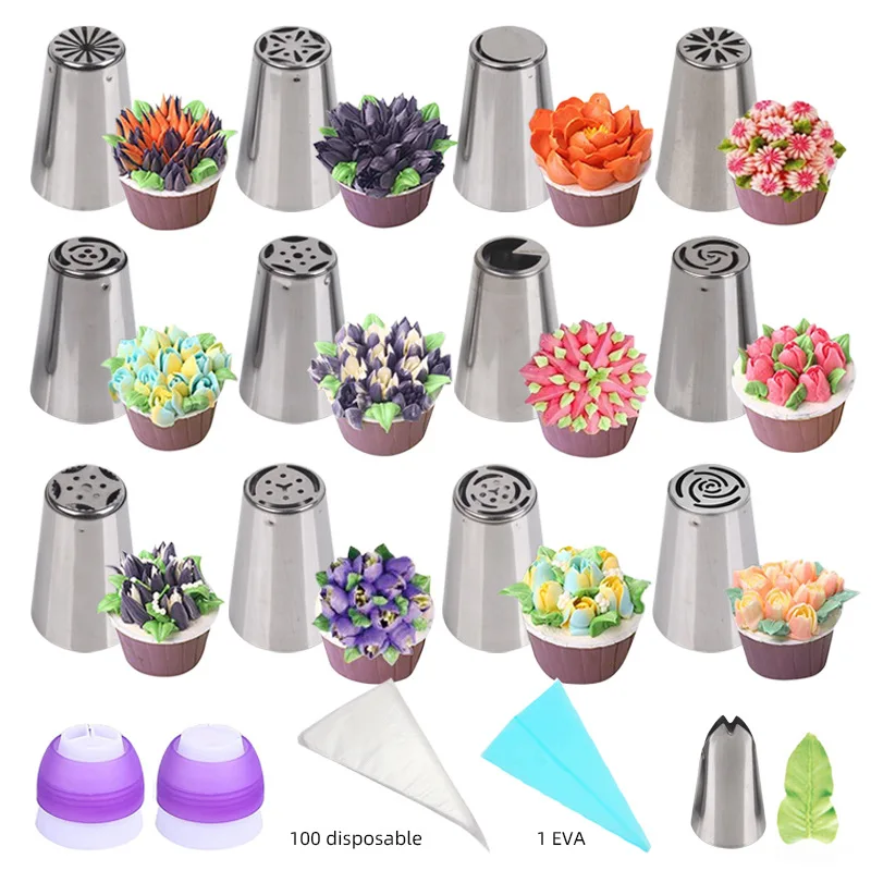Russian Pastry Nozzles For Cream Icing Piping Nozzles Cake Decoration Tools Cake Tools Pastry Bags For Kitchen Baking Supplies