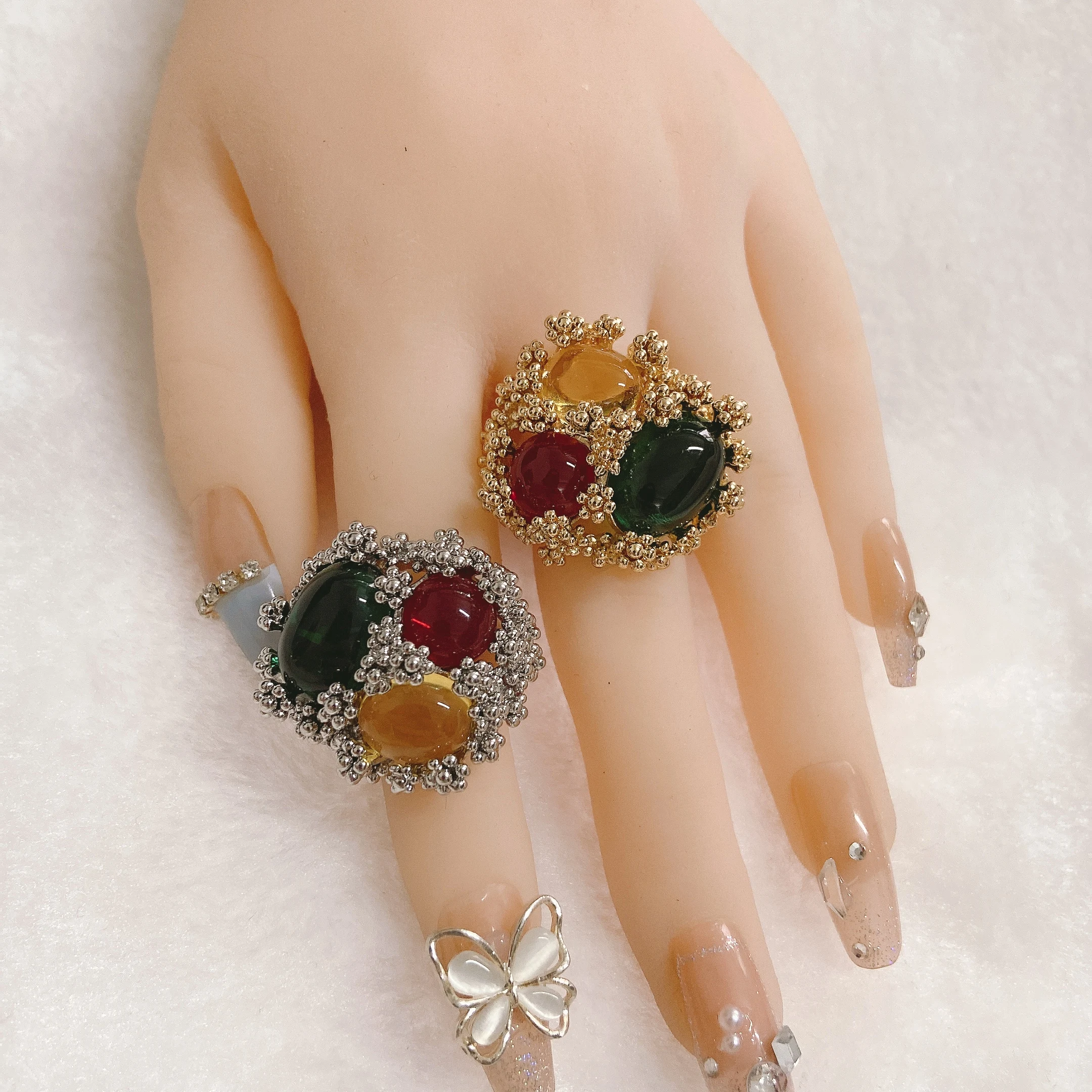 YULAILI трехцветные ранние кольца для женщин модные аксессуары новые стильные на