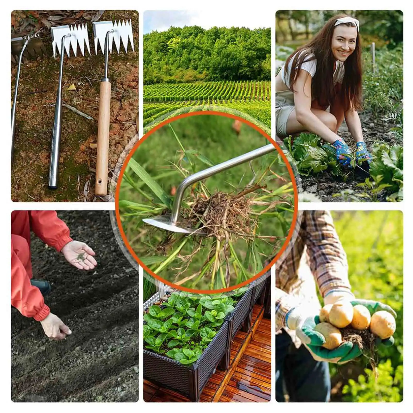 Прочная ручная прополка для садоводства и фермы 46 5 см из нержавеющей стали