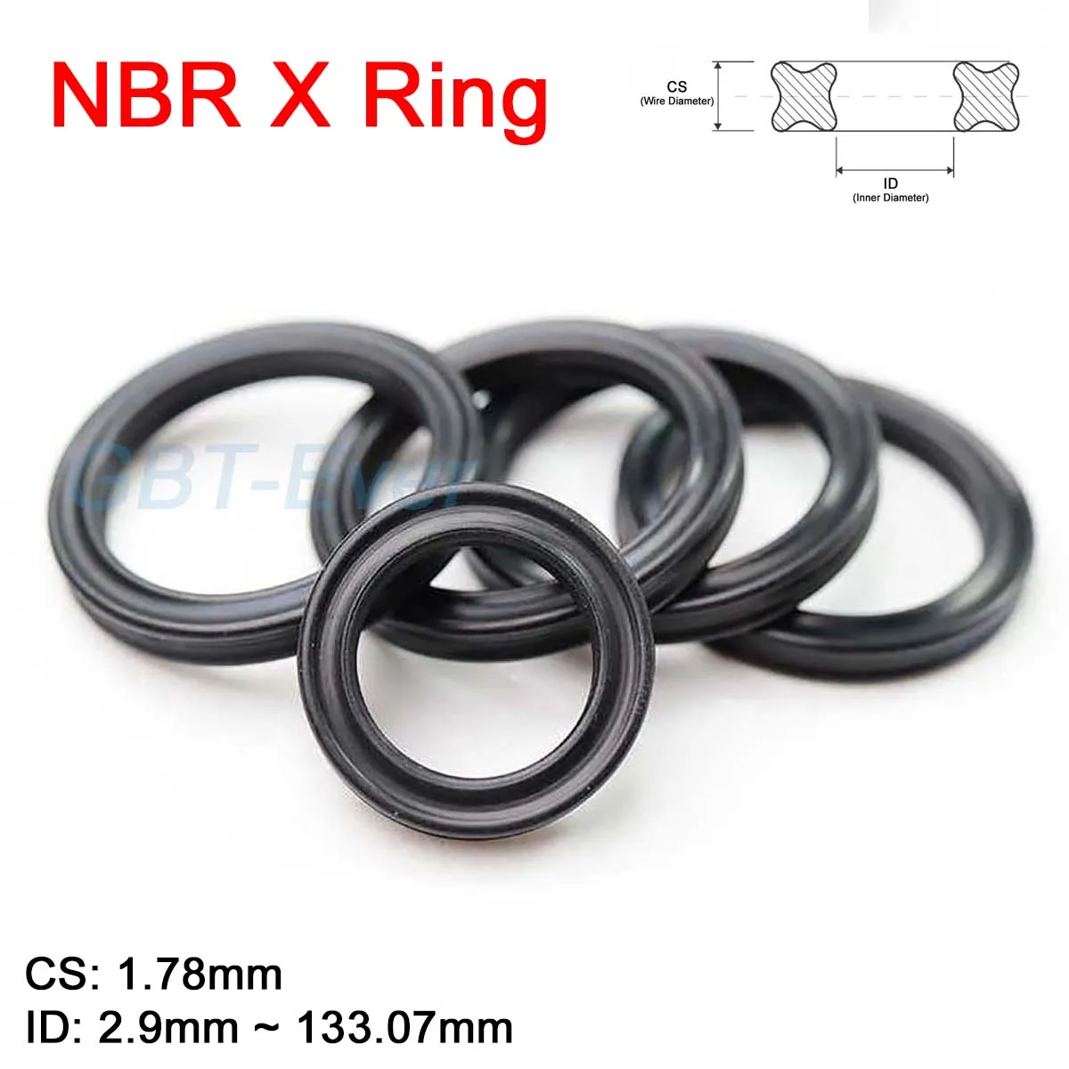 

Кольцевые уплотнения NBR X Ring черные 1,78 мм