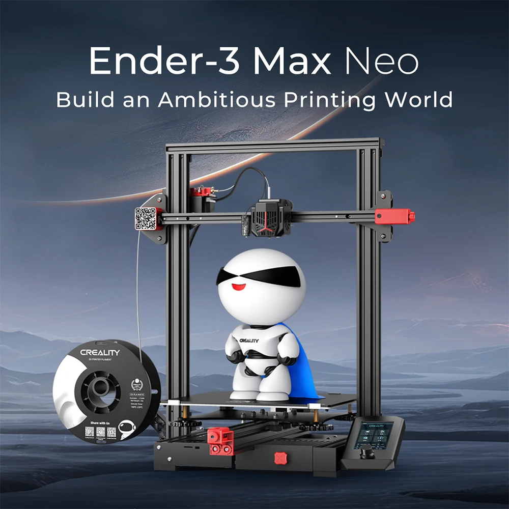 

Creality Ender-3 Max Neo 3D Printer with CR Touch Auto-leveling 4.3'' Knob Screen Full Metal Extruder 300x300x320mm Print Size