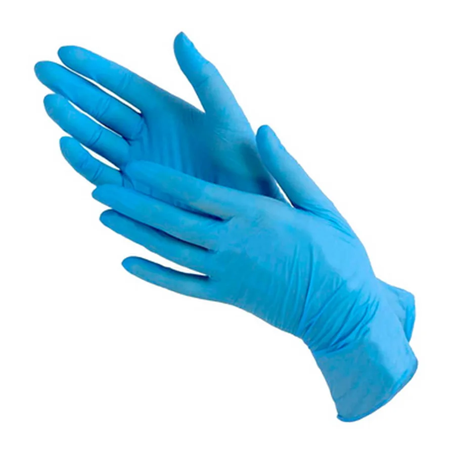 Перчатки нитриловые голубые размер M