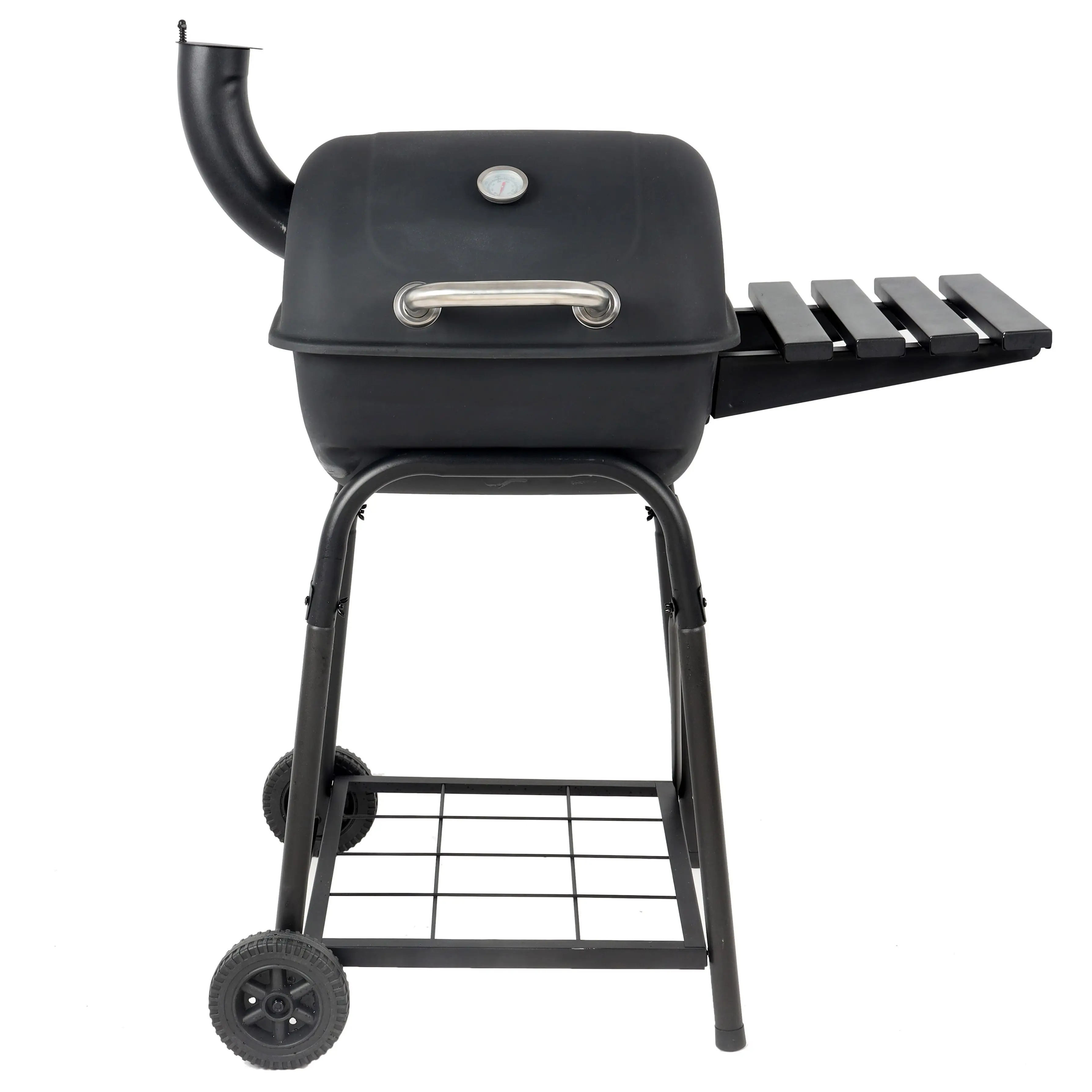 26 Iinches Mini Barrel Charcoal Grill With Side Shelf, For Camping, Barbecues, Picnics, Parties, Black (US Stock)