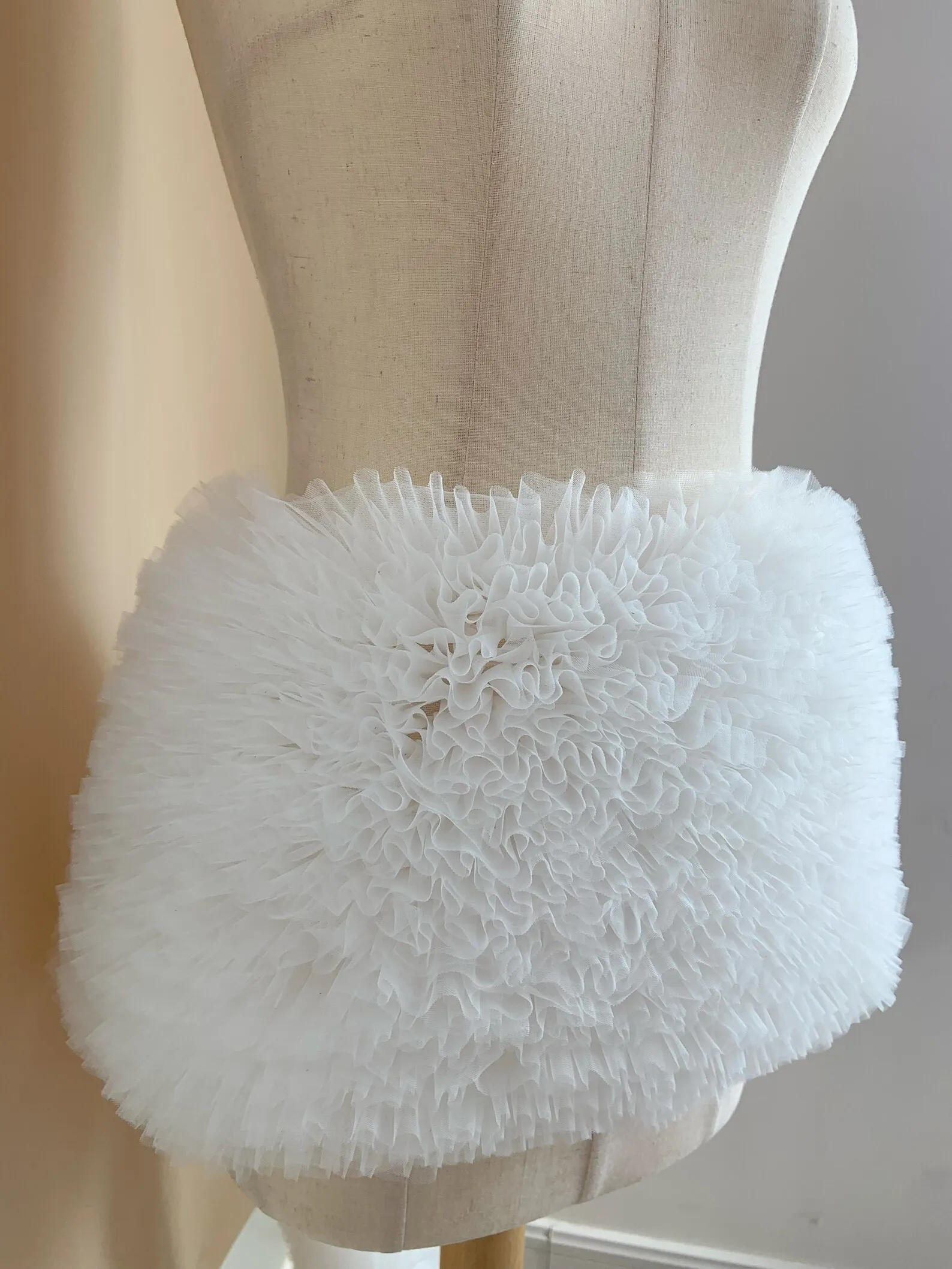 

Off White Pleated Lace DIY Children's Clothing Fluffy Leader Mouth Ruffle Skirt Hem Doll Clothes Sewing Decoration