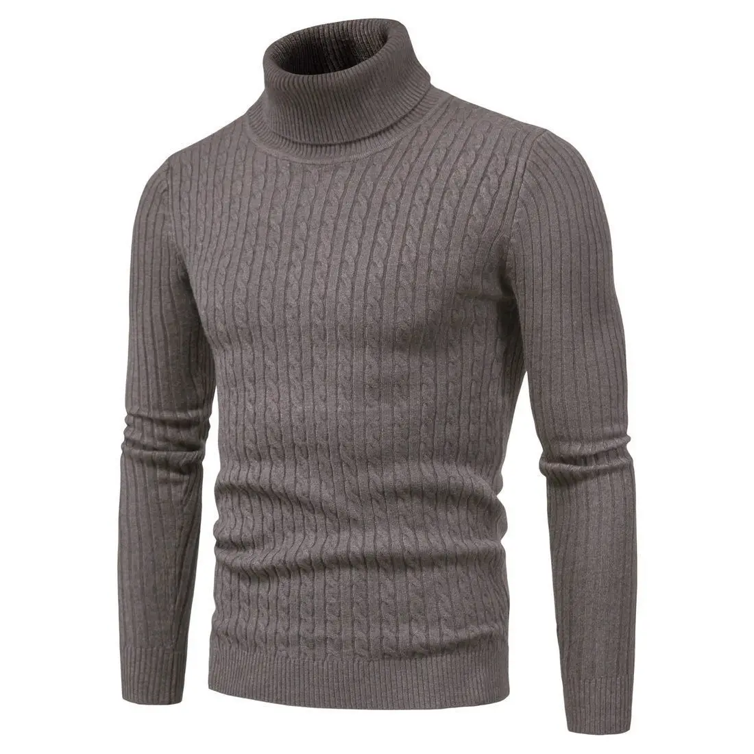 2022 New Winter Turtleneck Thick Mens Sweaters Casual Turtle Neck Solid Color Quality Warm Slim Turtleneck Sweaters Pullover Men