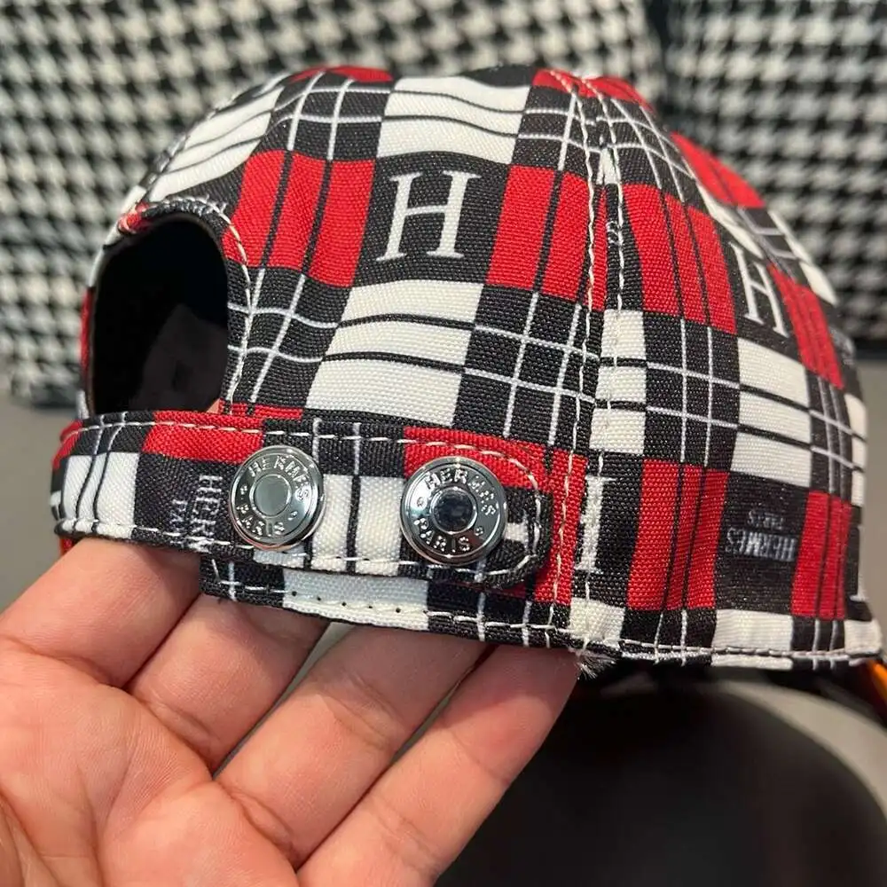 HERMÈS Style Copy1:1 Модные Новые БейсБолок КлассичесКие Простые С ВышиВкой В КлетКу