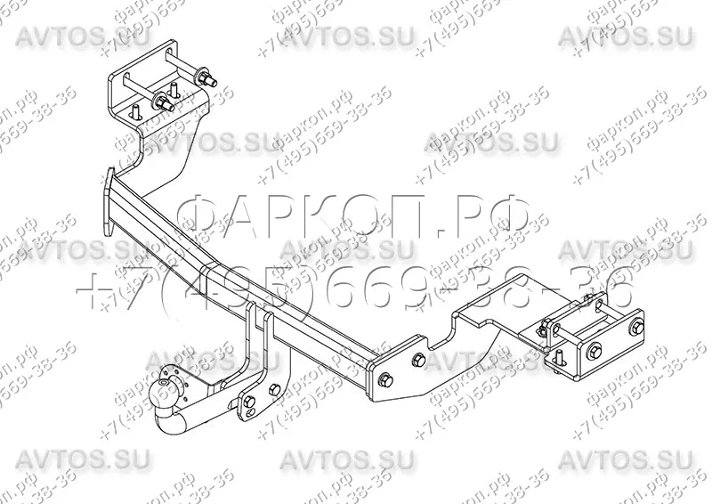 Фаркоп Hyundai Santa Fe Classic 2007-2013 2001-2006 условно-съемное крепление шара HY 18 AvtoS (Россия) |
