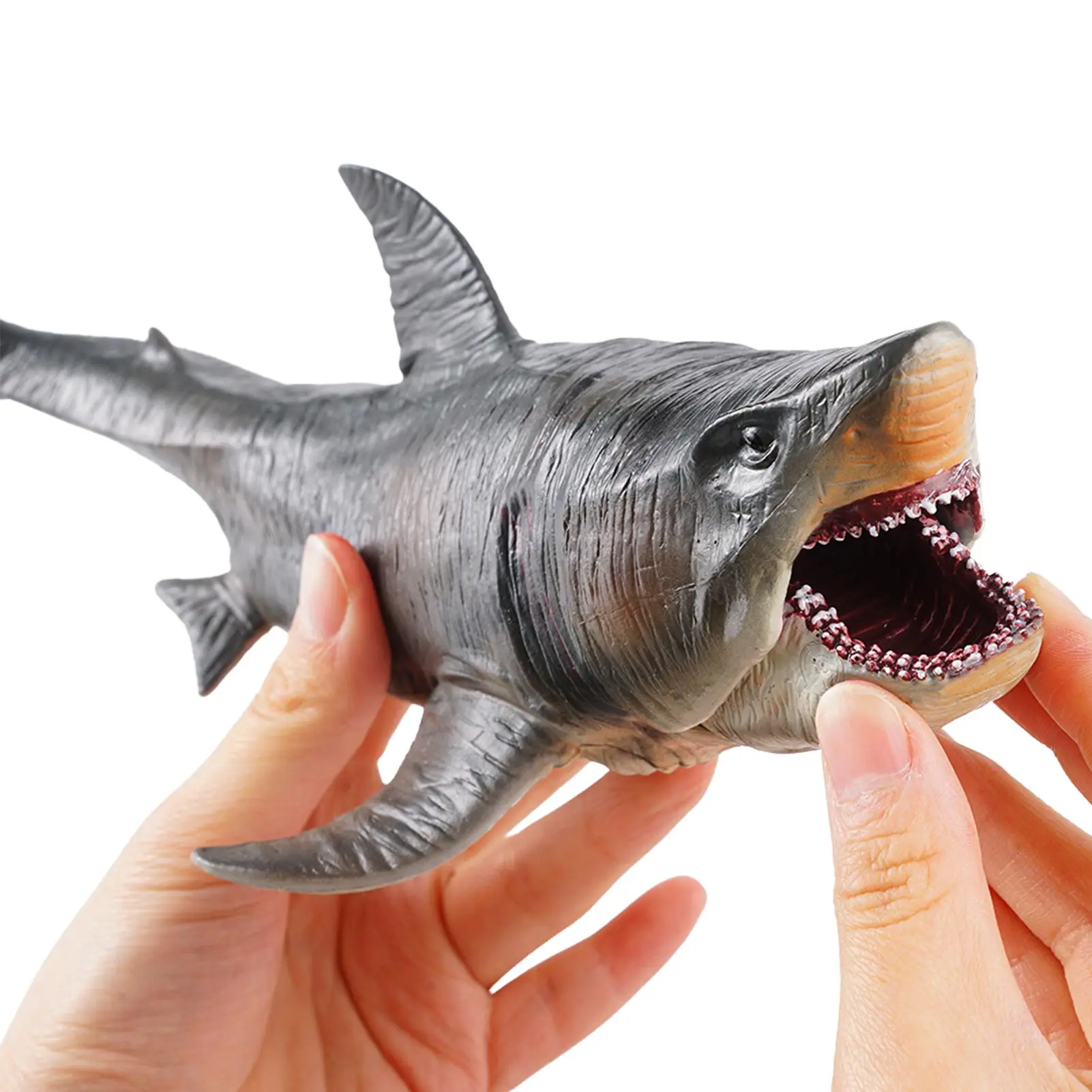 With Movable Jaw Sea Lifes Megalodon Action Figure Ocean Animals Big Shark Fish Model Abs Collection Toy