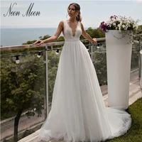 sexy sweetheart a line wedding dresses 2022 for women sleeveless v neck bride dress backless beach bridal gown vestido de novia
