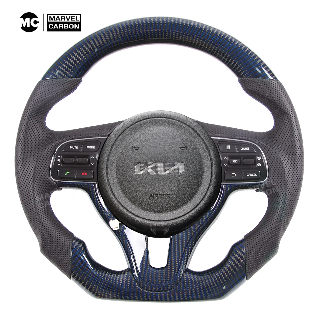 

100% Real Carbon Fiber Steering Wheel Display Compatible for KIa