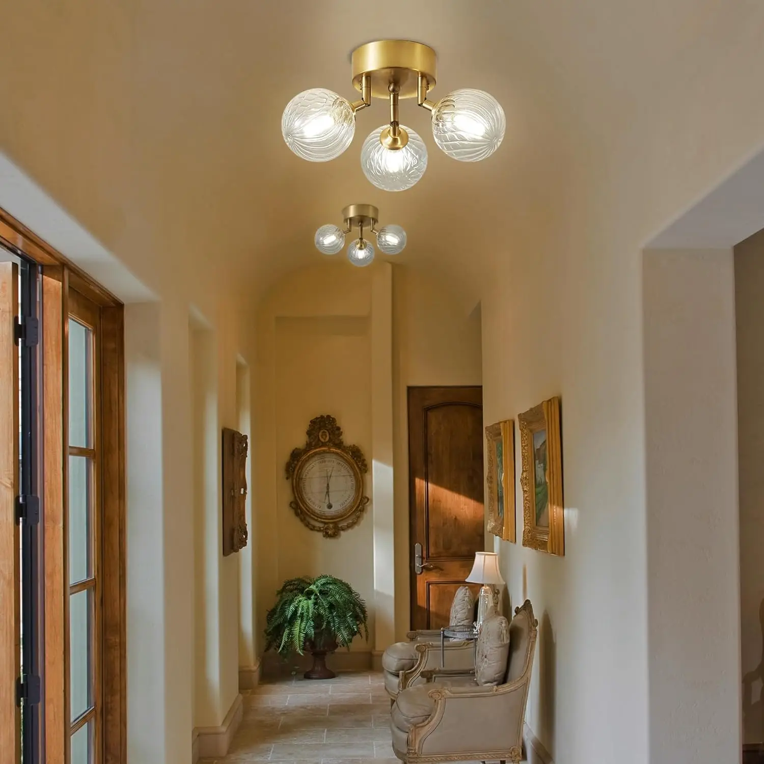 Скандинавская Потолочная люстра Longree с шариками-пузырями маленькая из дутого