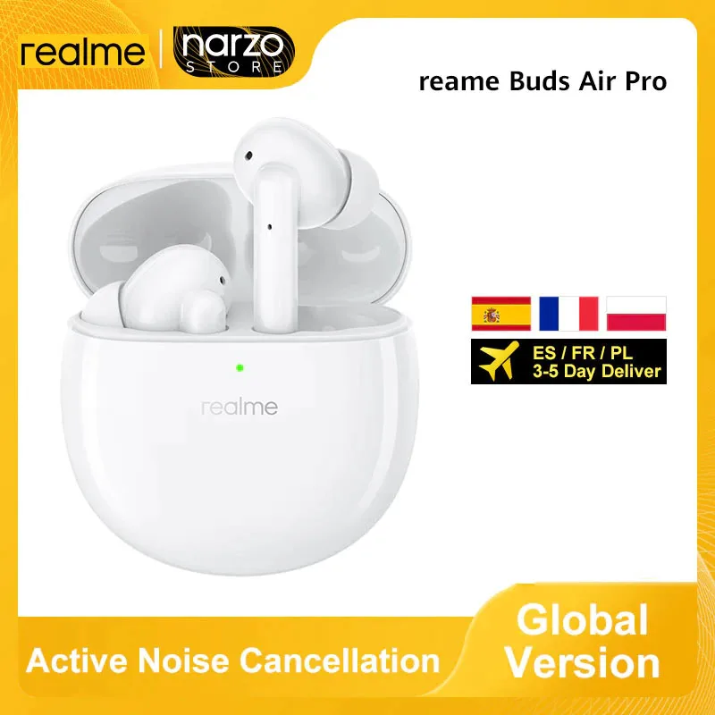 

Realme Buds Air Pro ANC ENC Active Noise Cancellation Bluetooth 5.0 headset 10mm Bass Boost Driver Headphones Wireless Earphone