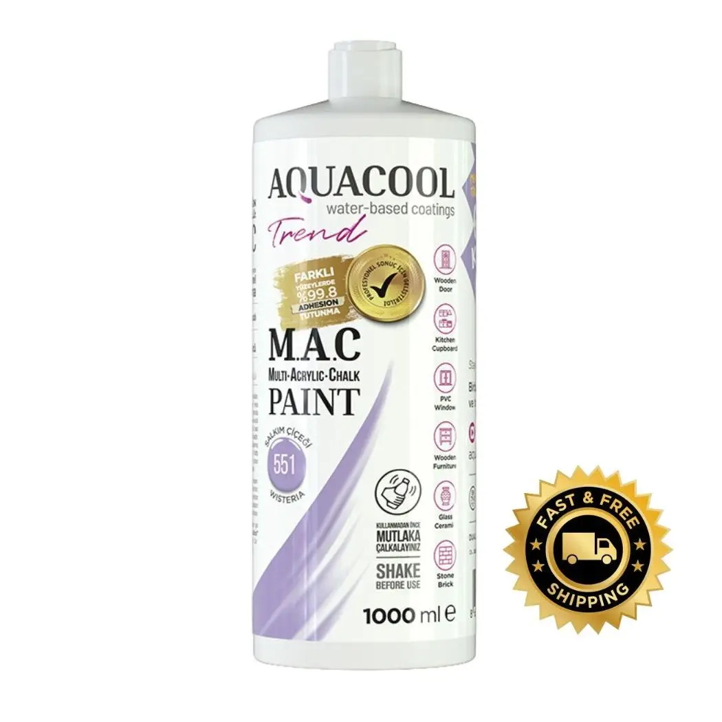 

Aqua Cool Acrylic Paint Hobby Wooden Door Kitchen Cabinets PVC Window Furniture Glass and Ceramic Stone Brick Wall Many Surfaces
