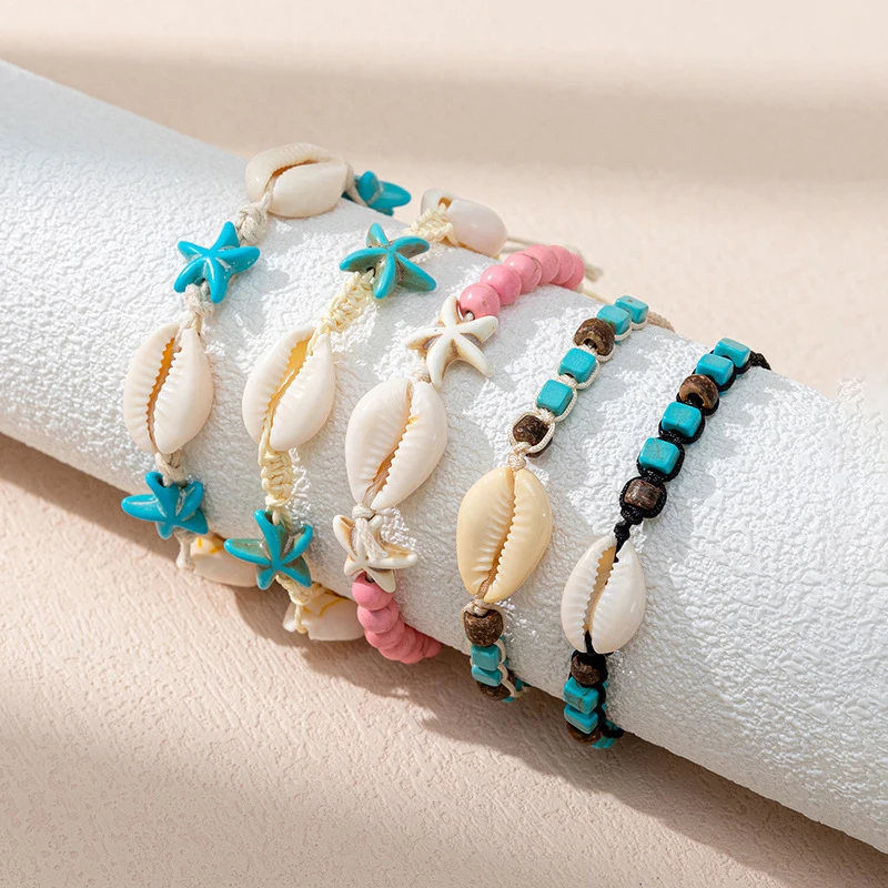 

Kpop Bracelet Femme Starfish Shell Adjustable Bracelets For Women Fashion New Charm Party Jewelry Accessories Gift Pulseras