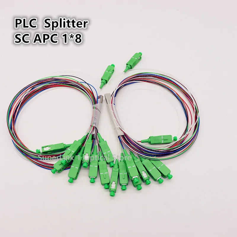 10 шт./лот 1X8 PLC SC/APC сплиттер SM 0 9 мм G657A1 ПВХ 1 м FTTH волоконно-оптический цветной
