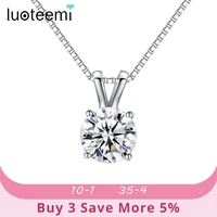 luoteemi brand simple designer cz pendant necklace for women korean fashion shinny simulated diamonds choker jewelry for friend