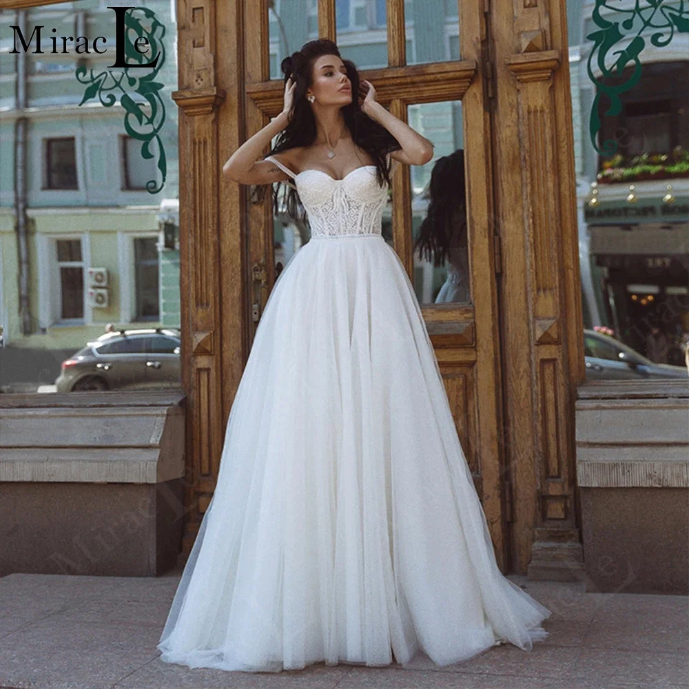 

Seductive Off The Shoulder Wedding Dresses For Women A Line Lace Applique Wedding Gown For Bride Backless 2022 Vestidos De Novia