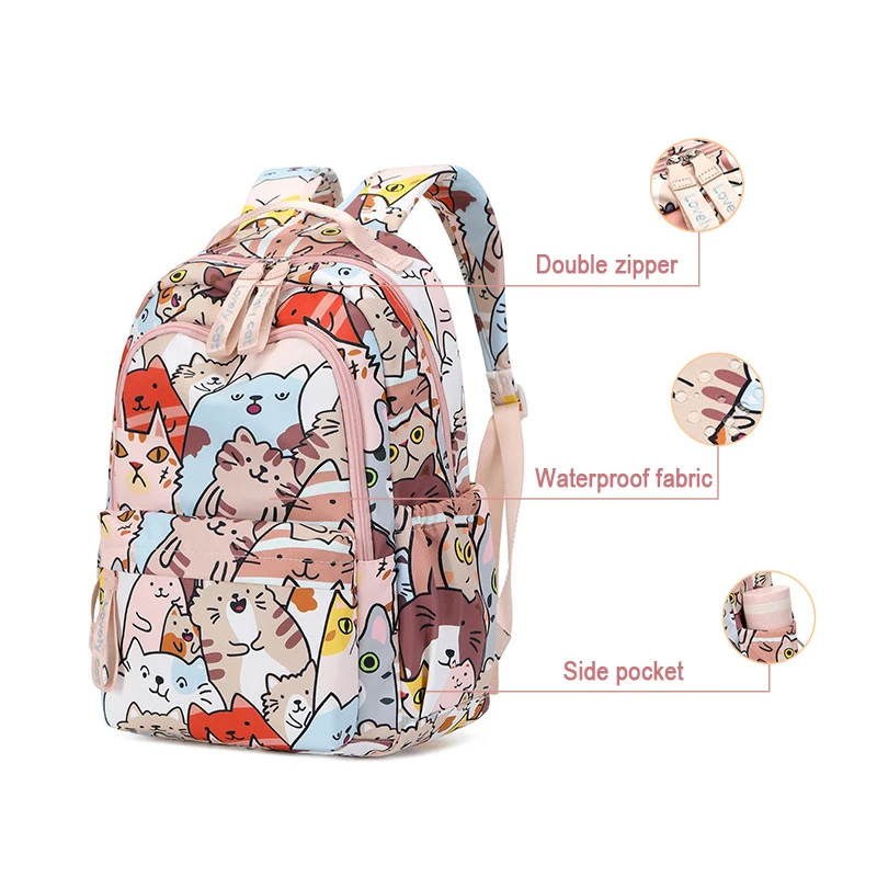 Рюкзак для девочек с милыми рисунками кошек набор школьных сумок принтом