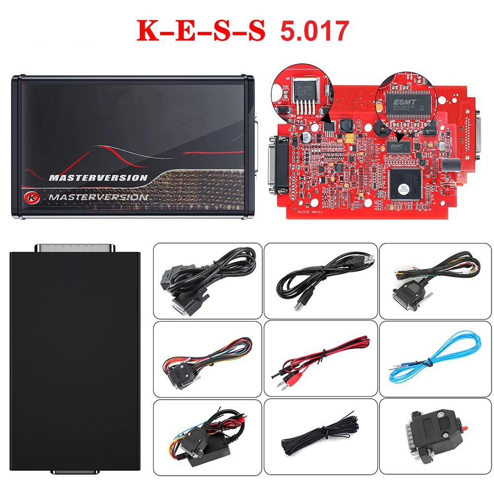 Чип-программатор KESS V5.017 KTAG 2 80 OBD2 с адаптерами 22 светодиодный т.