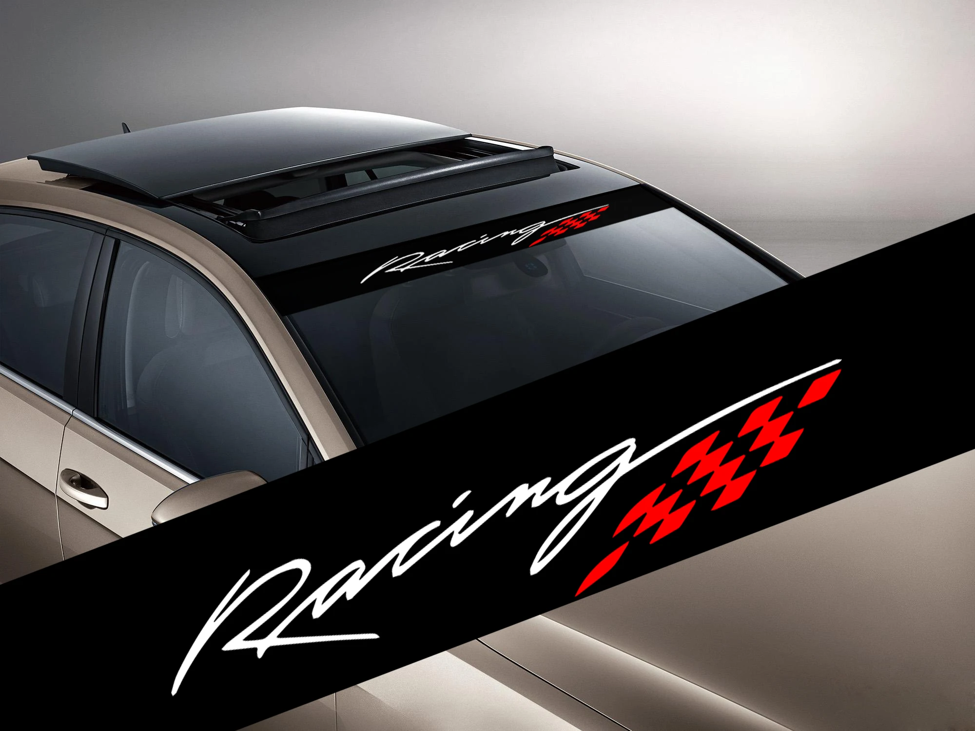 

Racing Motorsport Style Vinyl Sticker for Golf Gti/Chevrolet Cruze Car Front Windshield Accessories