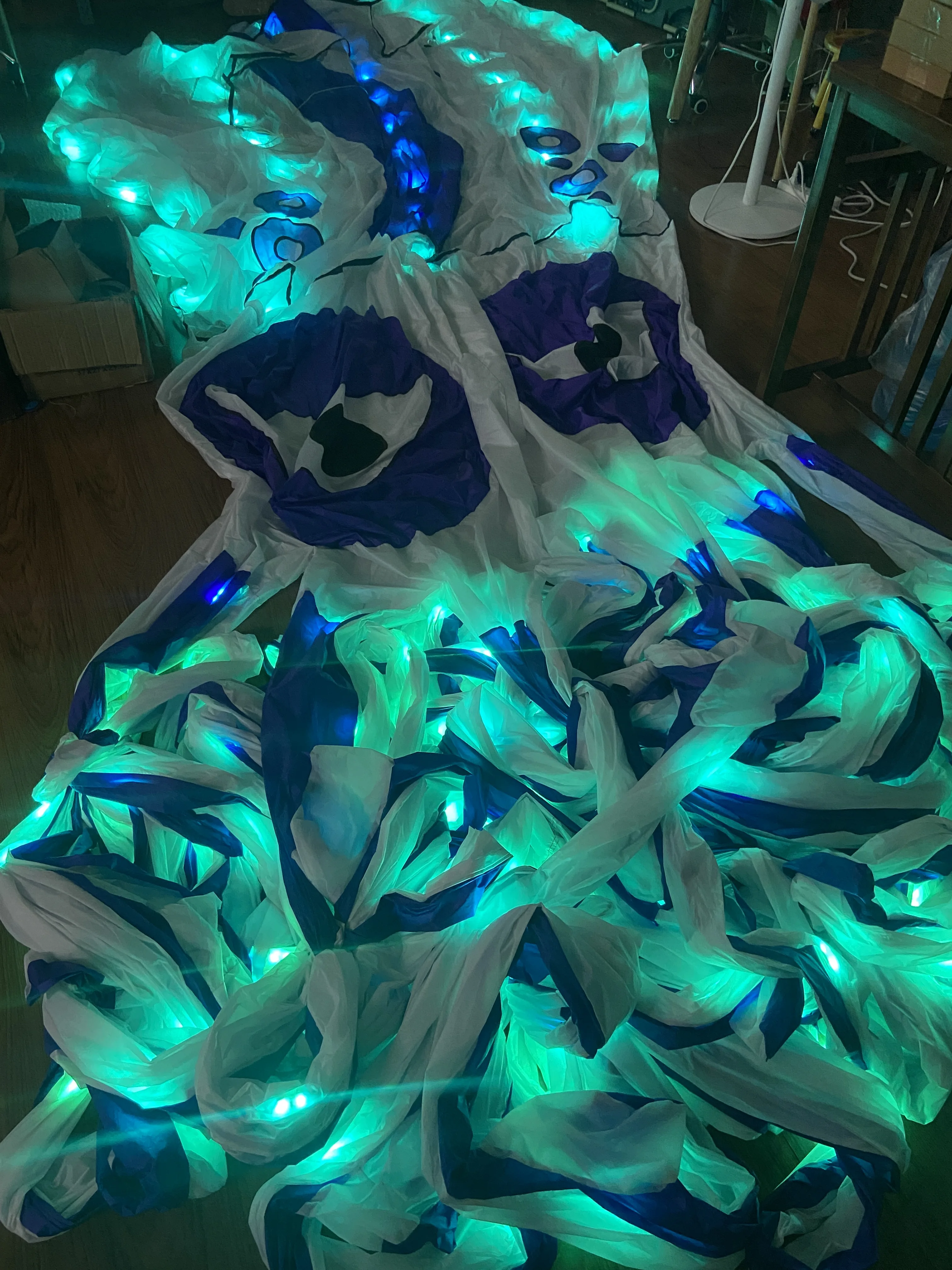 18 м Φ мягкий осьминог большие летающие змей с подсветкой для взрослых батареей и