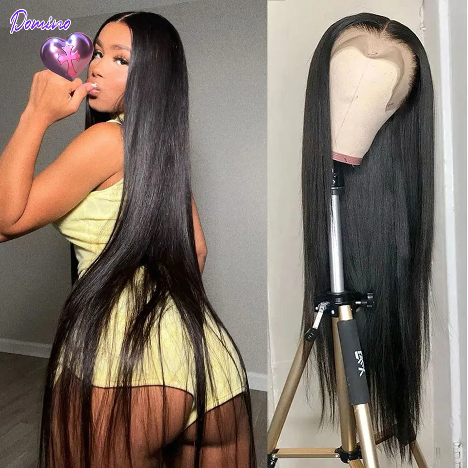 

Lace Front Human Hair Wigs Brazilian Straight Lace Frontal Wig 30Inch Remy Transparent Lace Closure Wig For Black Women