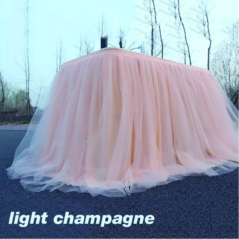 

100cm Wedding Party Table Skirt Multi Colors Table Cloth Home Textile Table Cover Baby Shower Banquet Tutu Tulle Tablecloth Deco