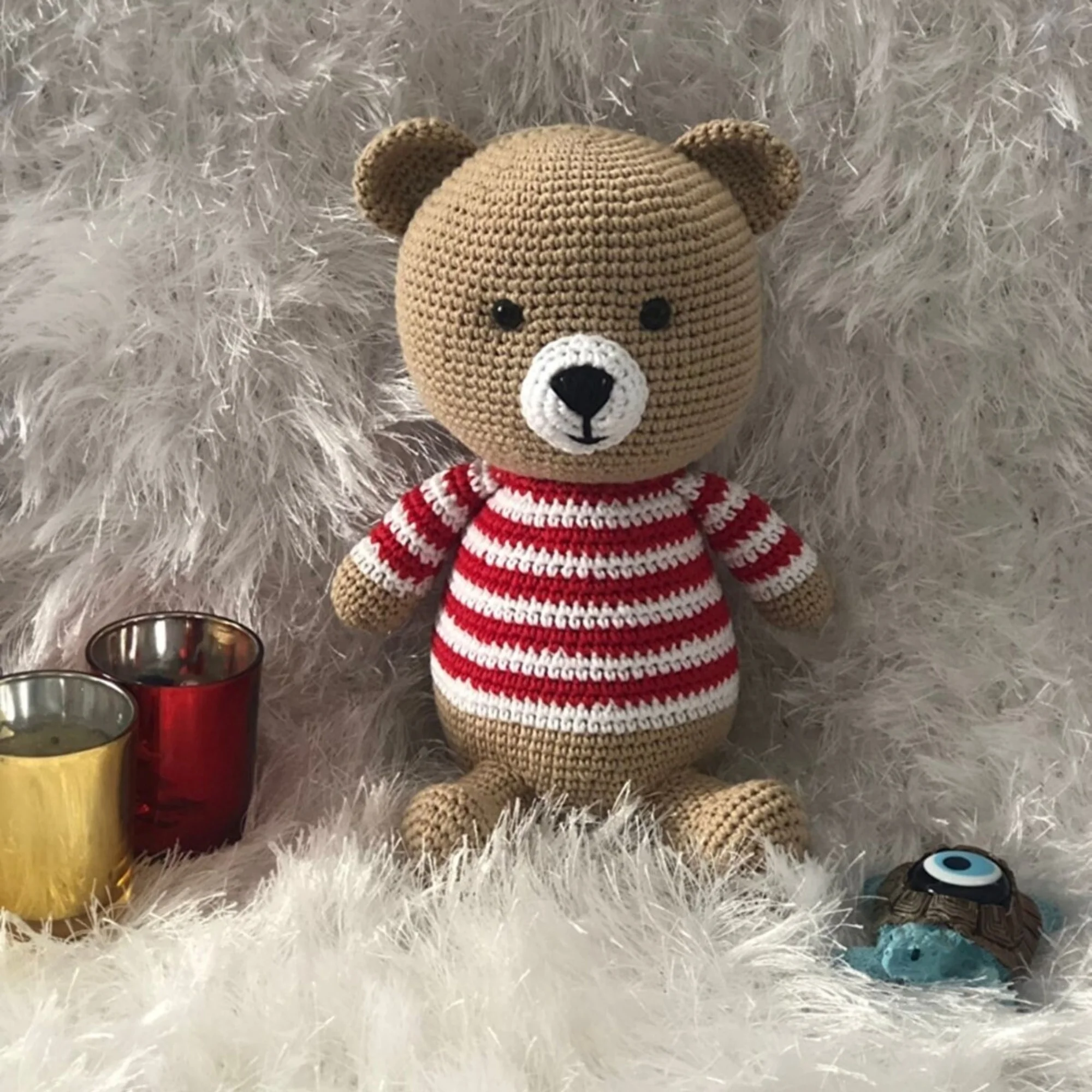 

Amigurumi Cute Chubby Teddy Bear Organic Knitted Animal Toy Washable Handmade Dolls Newborn Sleeping Companion Sweet Baby