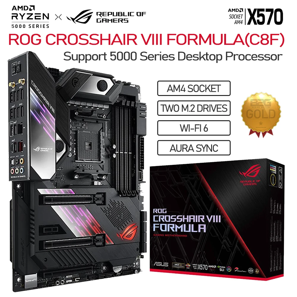 ASUS ROG CROSSHAIR VIII FORMULA AMD X570 ATX игровая материнская плата DDR4 с PCIe 4,0 5 Гбит/с WIFI 6 новая материнская плата C8F 128G XMP M.2 Высококачественная материнская плата 5100 (O.C.) для процессора AMD Ryzen